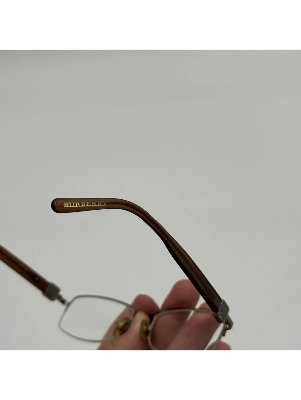 Burberry Eyeglasses B 1146 1016 Brown Half Rim Frame Italy 52-17 135 Frames Only